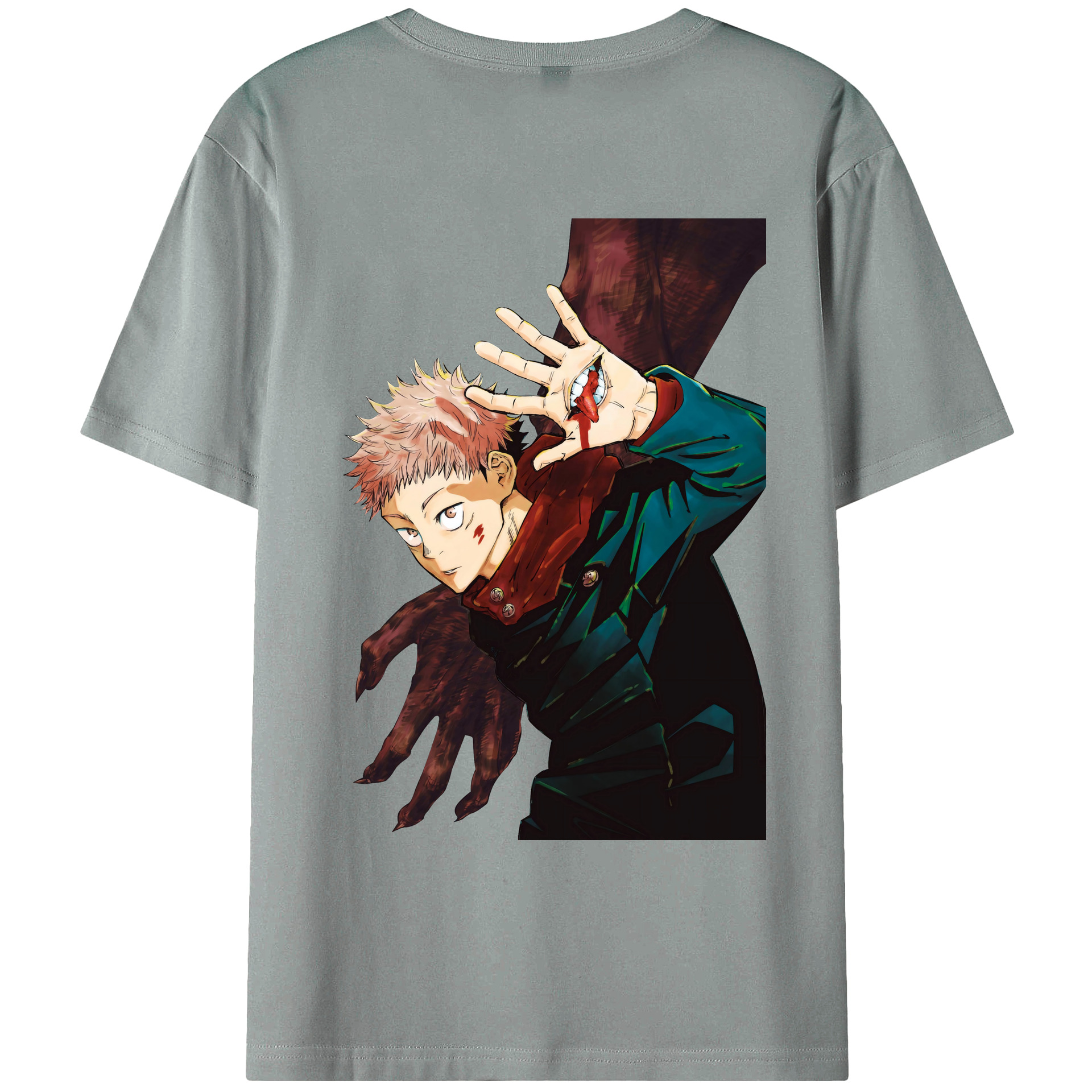 （画像用） 呪術廻戦 Jujutsu Kaisen 綿100％ メンズ半袖Tシャツ（バックプリント） 通気性